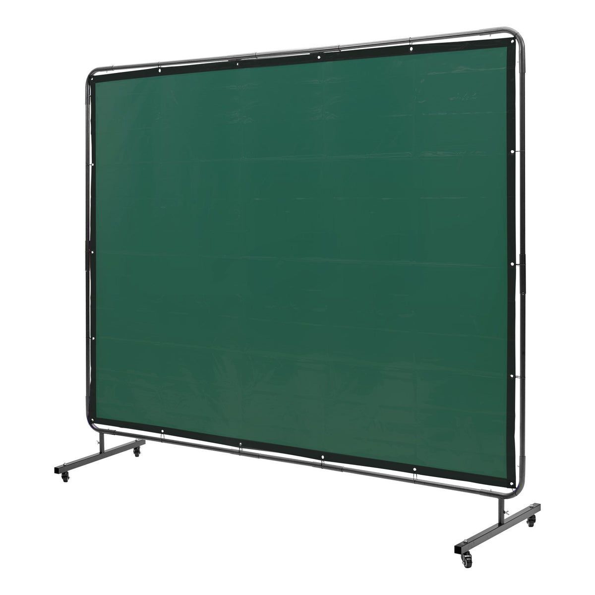 Welding Screen with Frame 6'x8' Flame-Resistant Vinyl on 4 Swivel Wheels Green