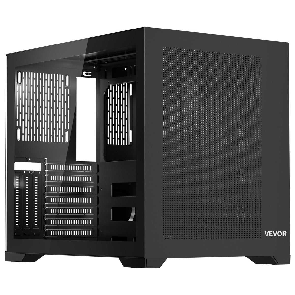 Mid-Tower Dual Chamber Gaming PC Case with Tempered Glass