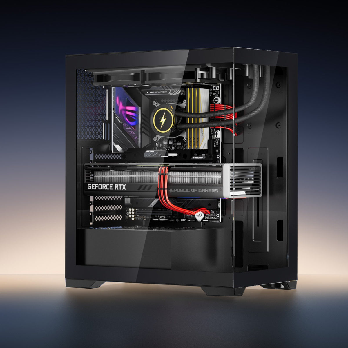 PC Gaming Case Mid-Tower, Tempered Glass, 2x120mm Fans, ATX/M-ATX/ITX
