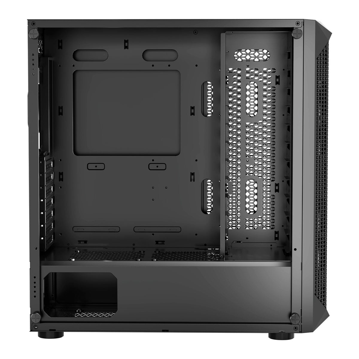 Mid-Tower Gaming PC Case with Tempered Glass and 4 Fans