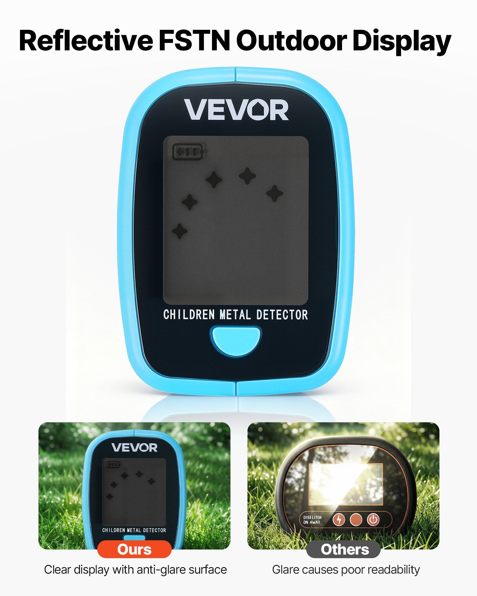 Metal Detector 101.6mm LCD Display IP68 Waterproof Coil Adjustable 650-930mm