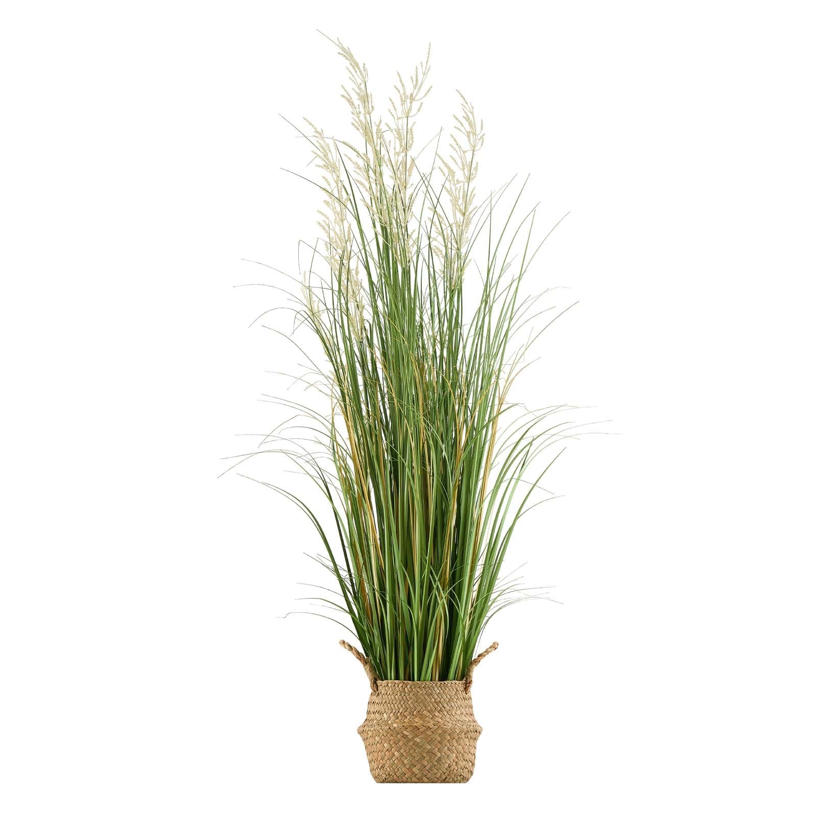 Artificial Grass Plant 1194mm Reed Flower PVC Faux Greenery Indoor Outdoor Green