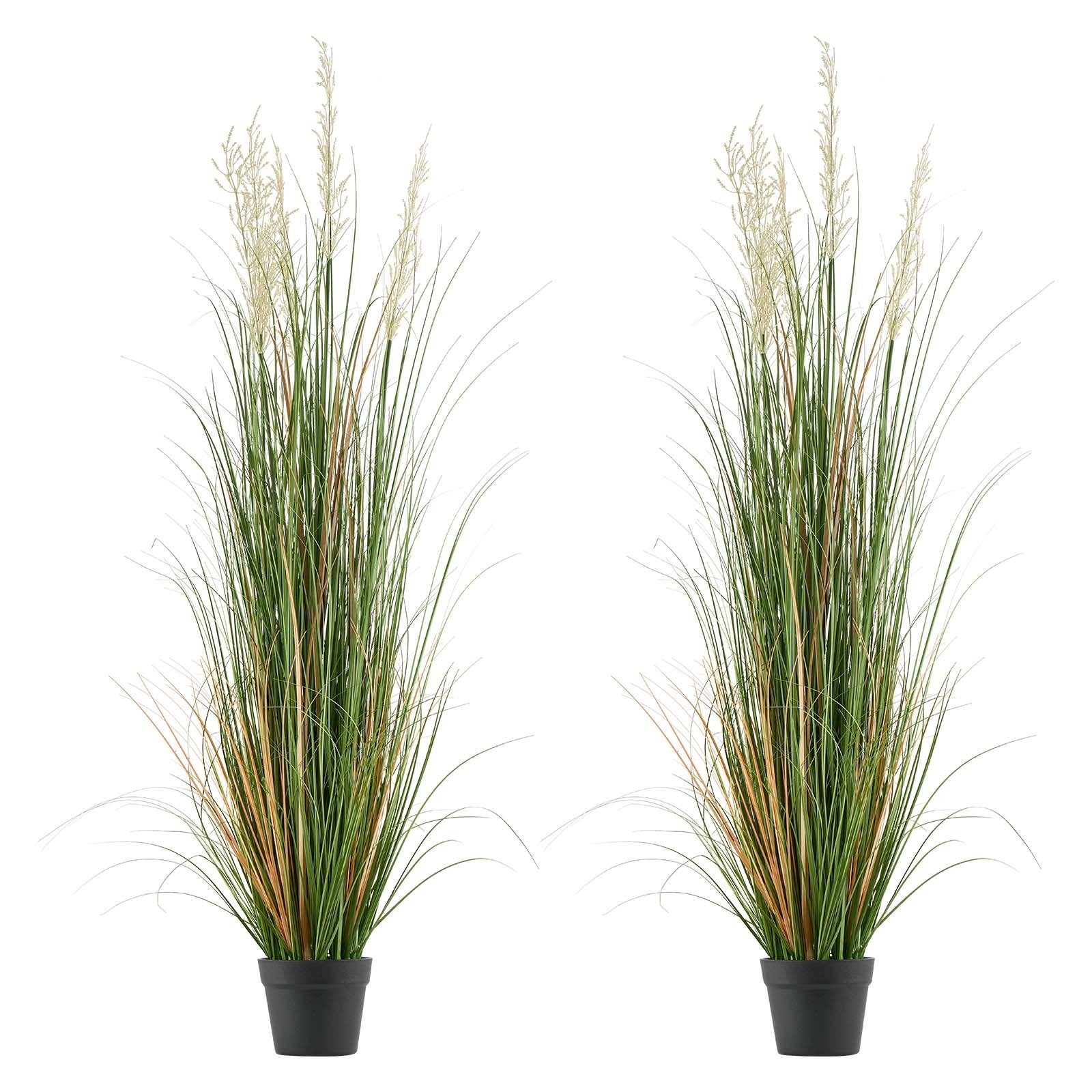 Artificial Grass Plant 2 Pack 1194mm Reed Flower Pot Faux Greenery Décor