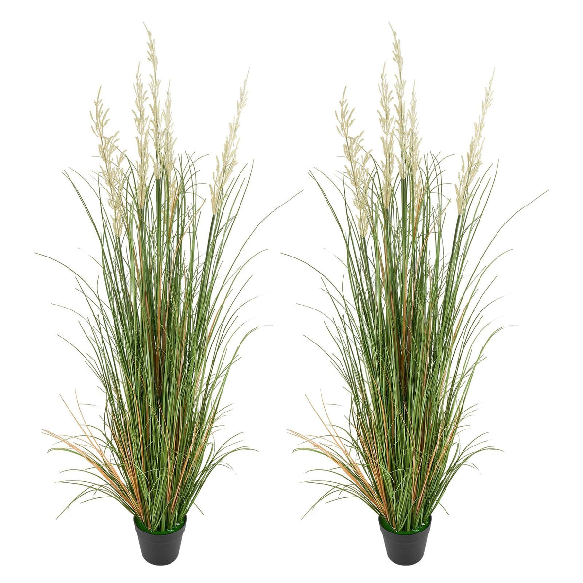 Artificial Grass Plant 2 Pack 1194mm Reed Flower Pot Faux Greenery Décor
