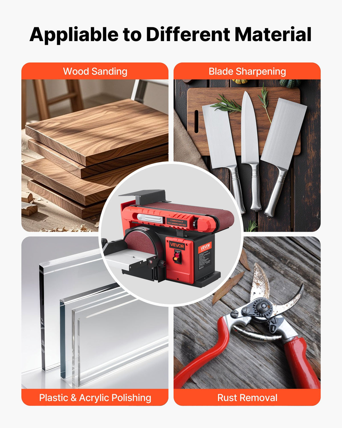 6" Disc and Belt Sander Combo 400W Adjustable Worktable Woodworking Tool