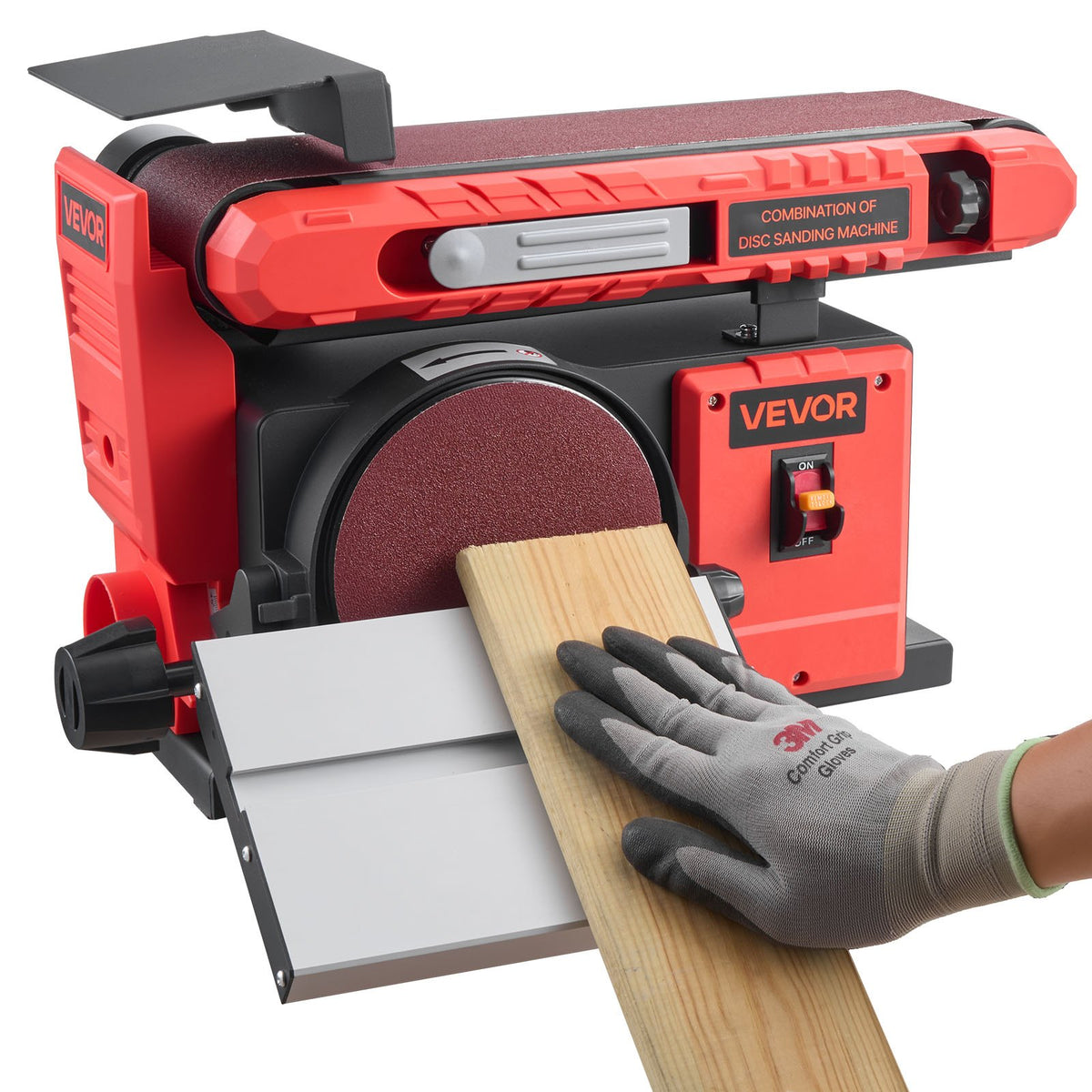 6" Disc and Belt Sander Combo 400W Adjustable Worktable Woodworking Tool