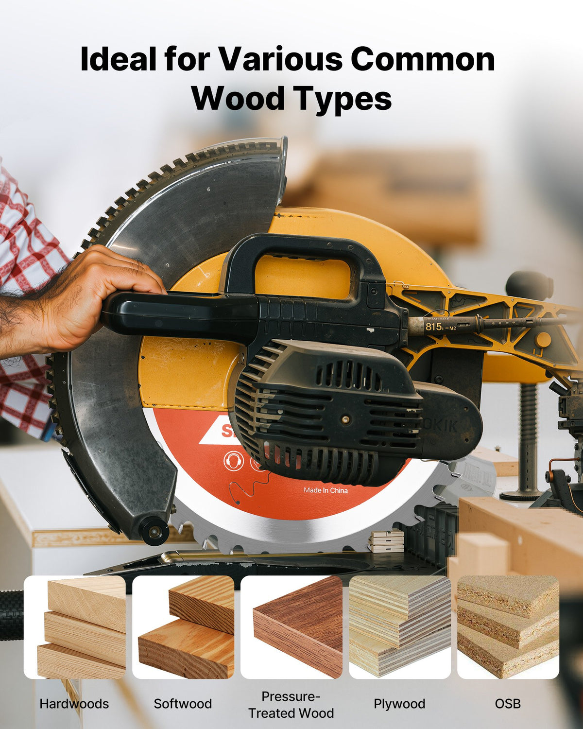 Circular Saw Blade 203mm 42 Teeth 25.4mm Arbor Wood Cutting Noise-Reducing