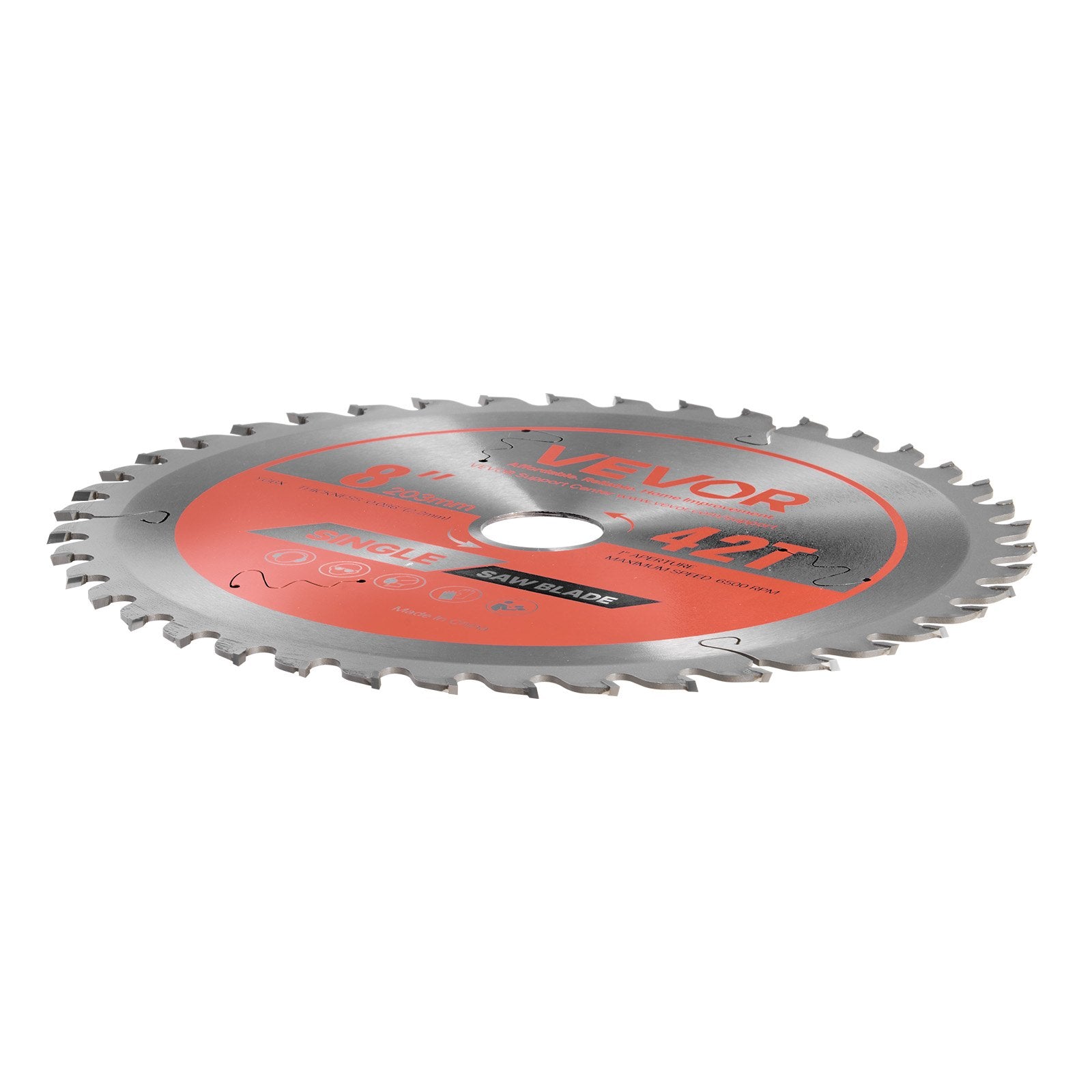 Circular Saw Blade 203mm 42 Teeth 25.4mm Arbor Wood Cutting Noise-Reducing