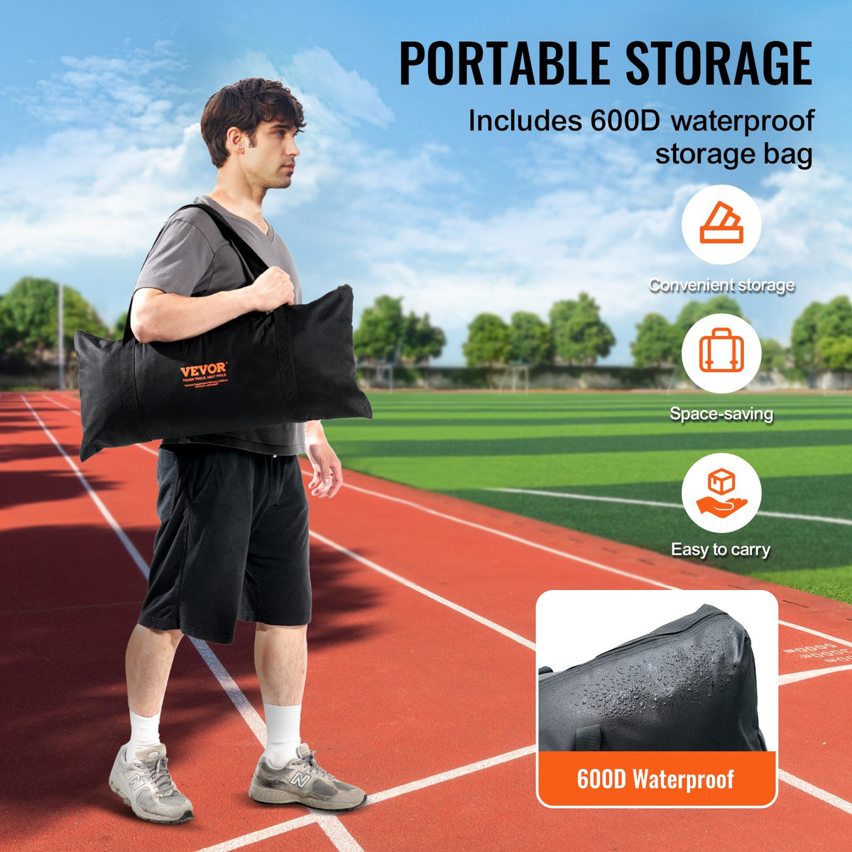 Barricade Backstop Net 7x7ft Portable Ball Sports Barrier with Carry Bag