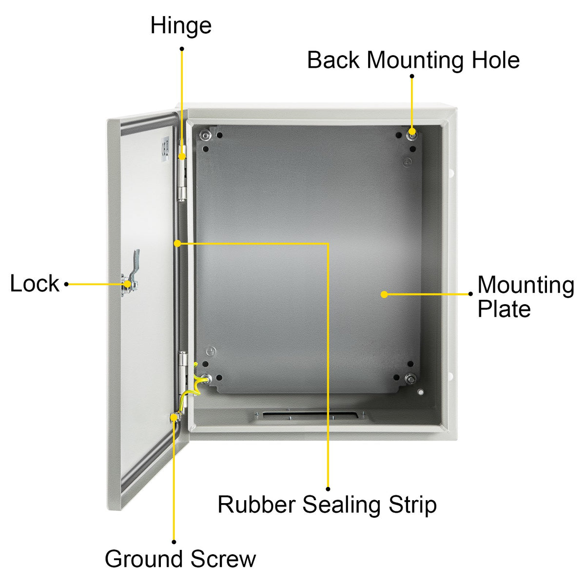 Electrical Enclosure 25x20x15cm NEMA 4X Steel IP66 Waterproof Junction Box