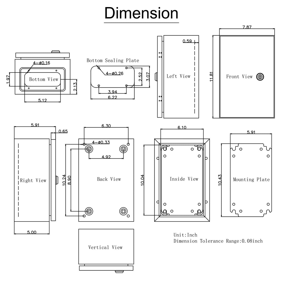 NEMA Steel Enclosure 12x8x6 Inch 4X IP66 Waterproof Dustproof Electrical Box
