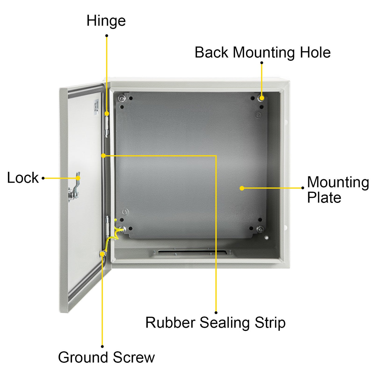 NEMA Steel Enclosure 12x12x6 Inch 4X IP66 Waterproof Dustproof Electrical Box