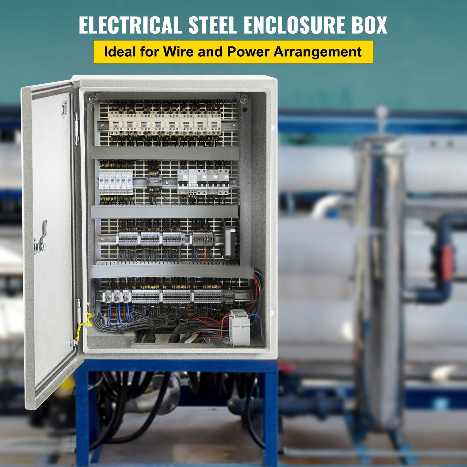 Steel Electrical Box 16x12x8" Carbon Steel Hinged IP65 Wall-Mounted Enclosure