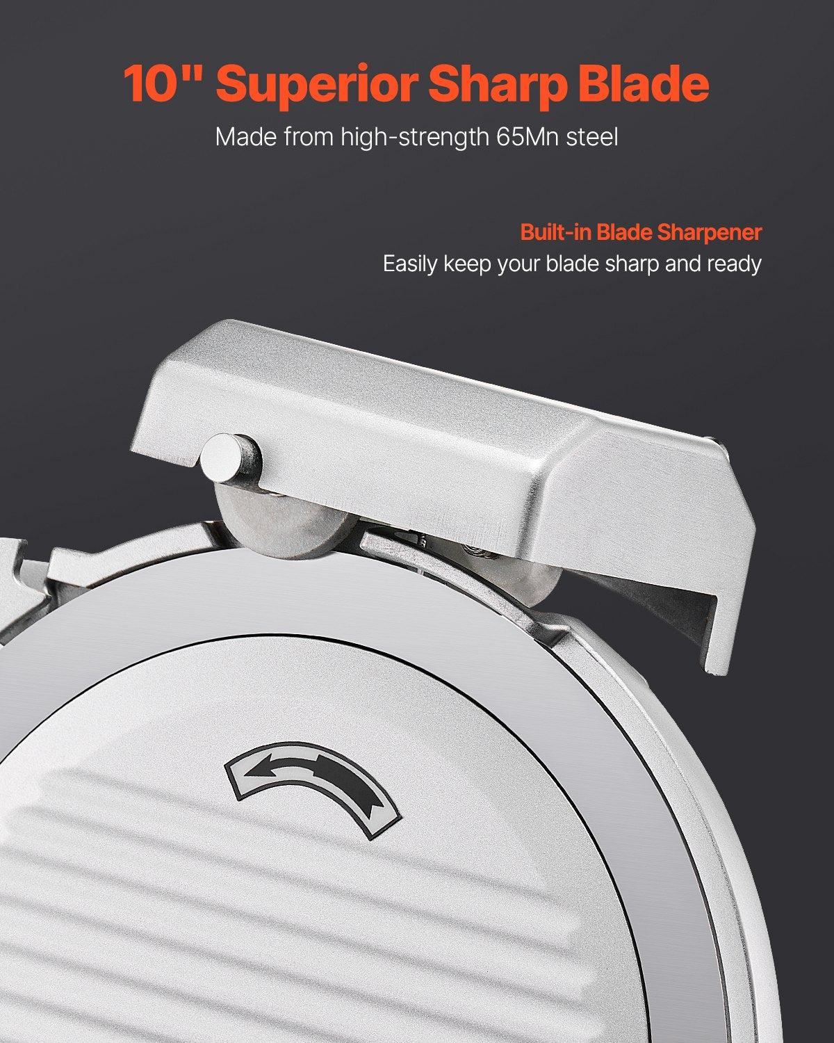Commercial Meat Slicer 10" Electric 180W with 65Mn Blade Adjustable Thickness