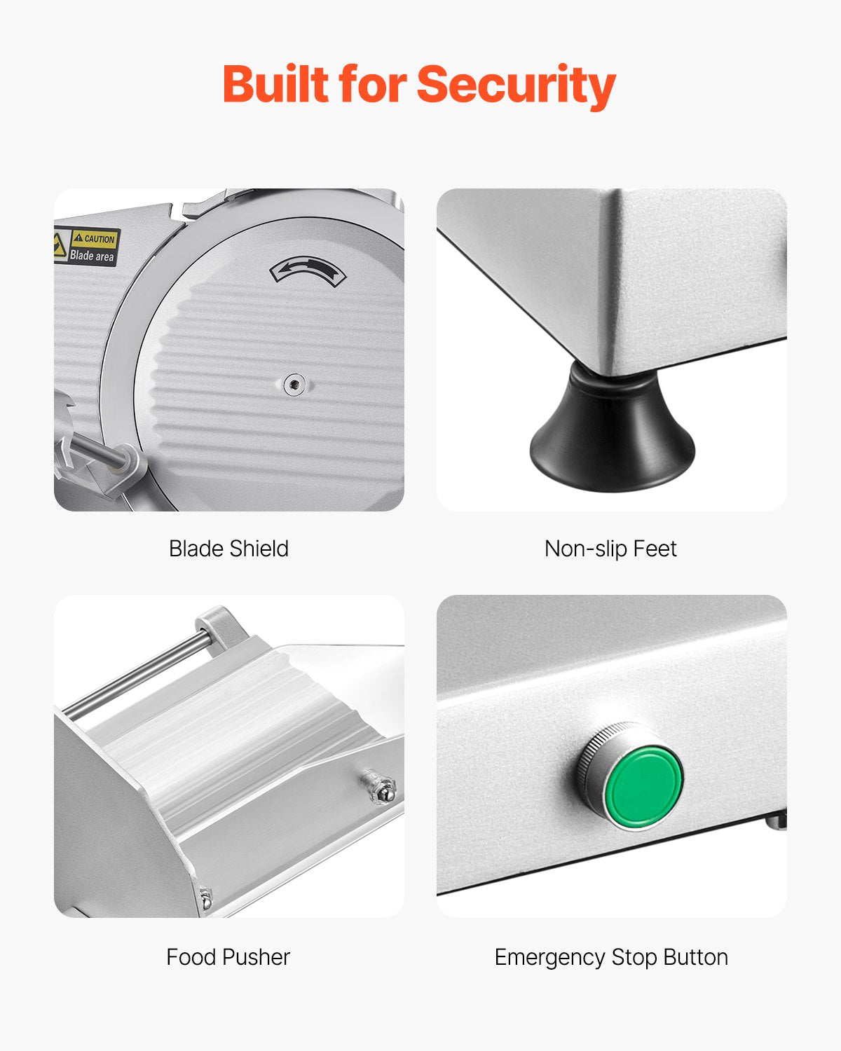 Commercial Meat Slicer 10" Electric 180W with 65Mn Blade Adjustable Thickness