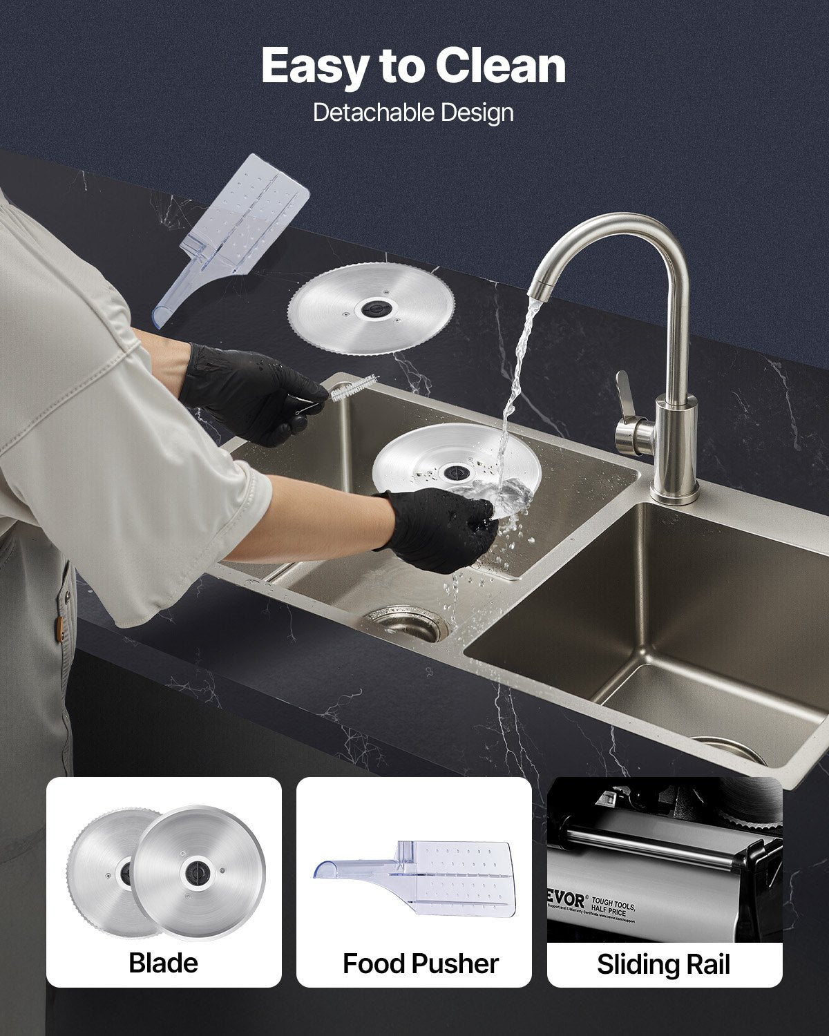 Meat Slicer 7.5" Electric180W 2 SUS420 Blades0-0.6" Adjustable Thickness HomeUse