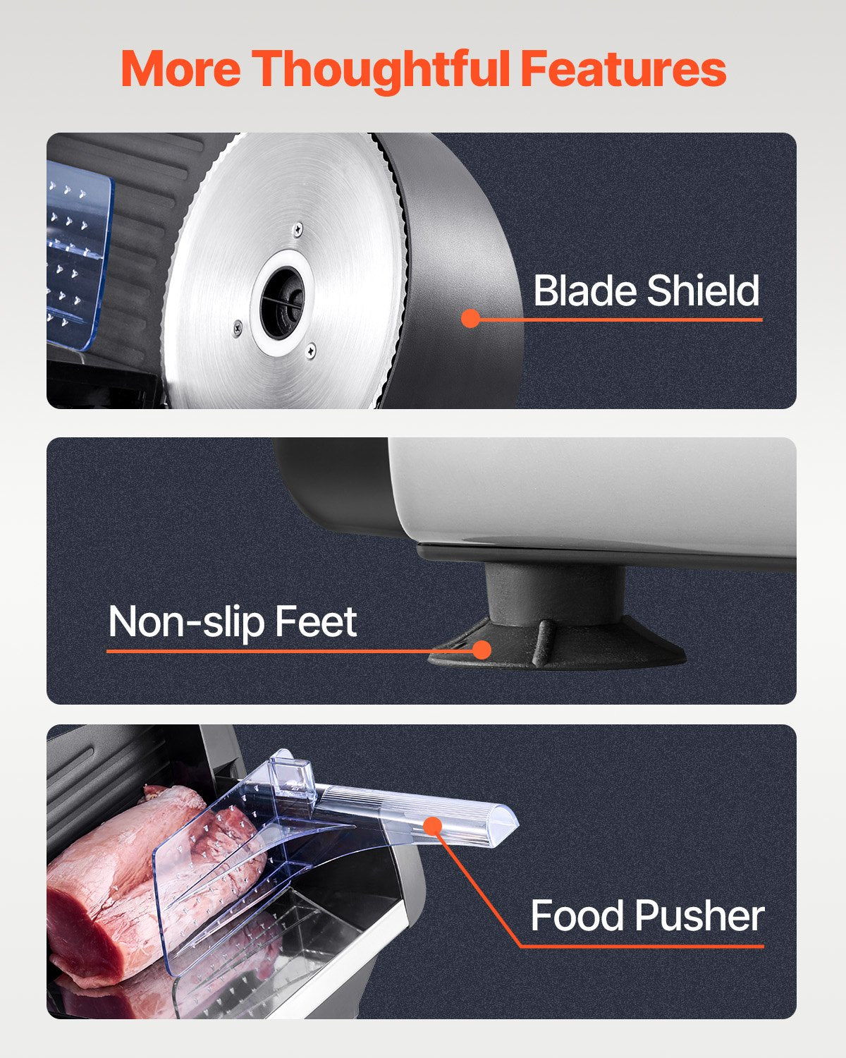 Meat Slicer 7.5" Electric180W 2 SUS420 Blades0-0.6" Adjustable Thickness HomeUse