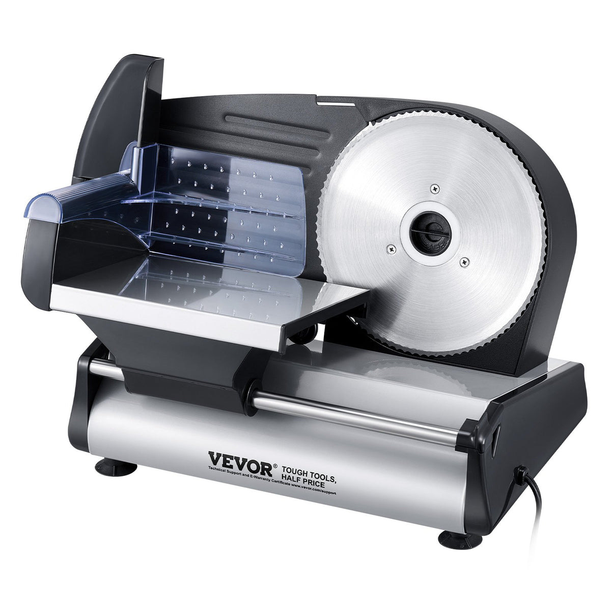 Meat Slicer 7.5" Electric180W 2 SUS420 Blades0-0.6" Adjustable Thickness HomeUse
