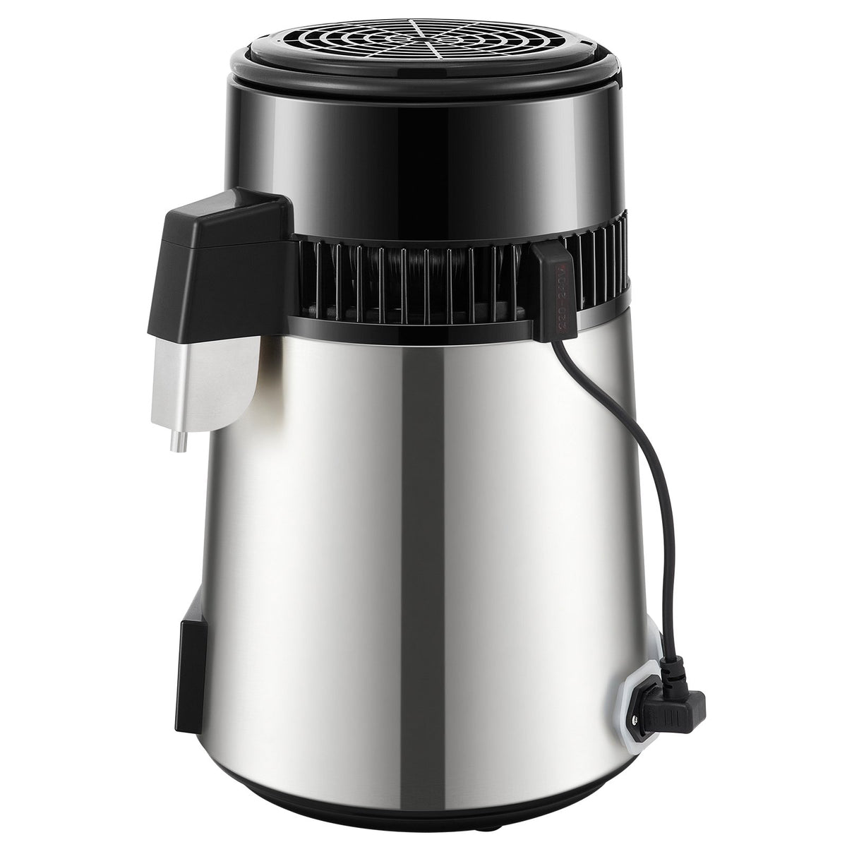 4L 1.1 Gal Brushed Stainless Steel Water Distiller Countertop Glass Container