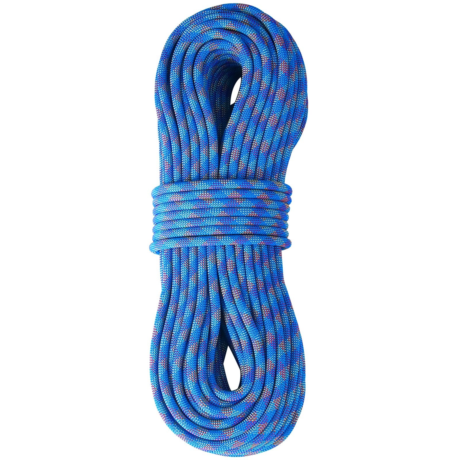 Dynamic Climbing Rope 10.2mm 60M 25KN Outdoor Rock Rope Steel Snap Hooks Blue