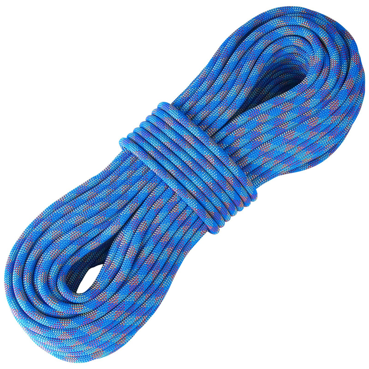 Dynamic Climbing Rope 10.2mm 60M 25KN Outdoor Rock Rope Steel Snap Hooks Blue