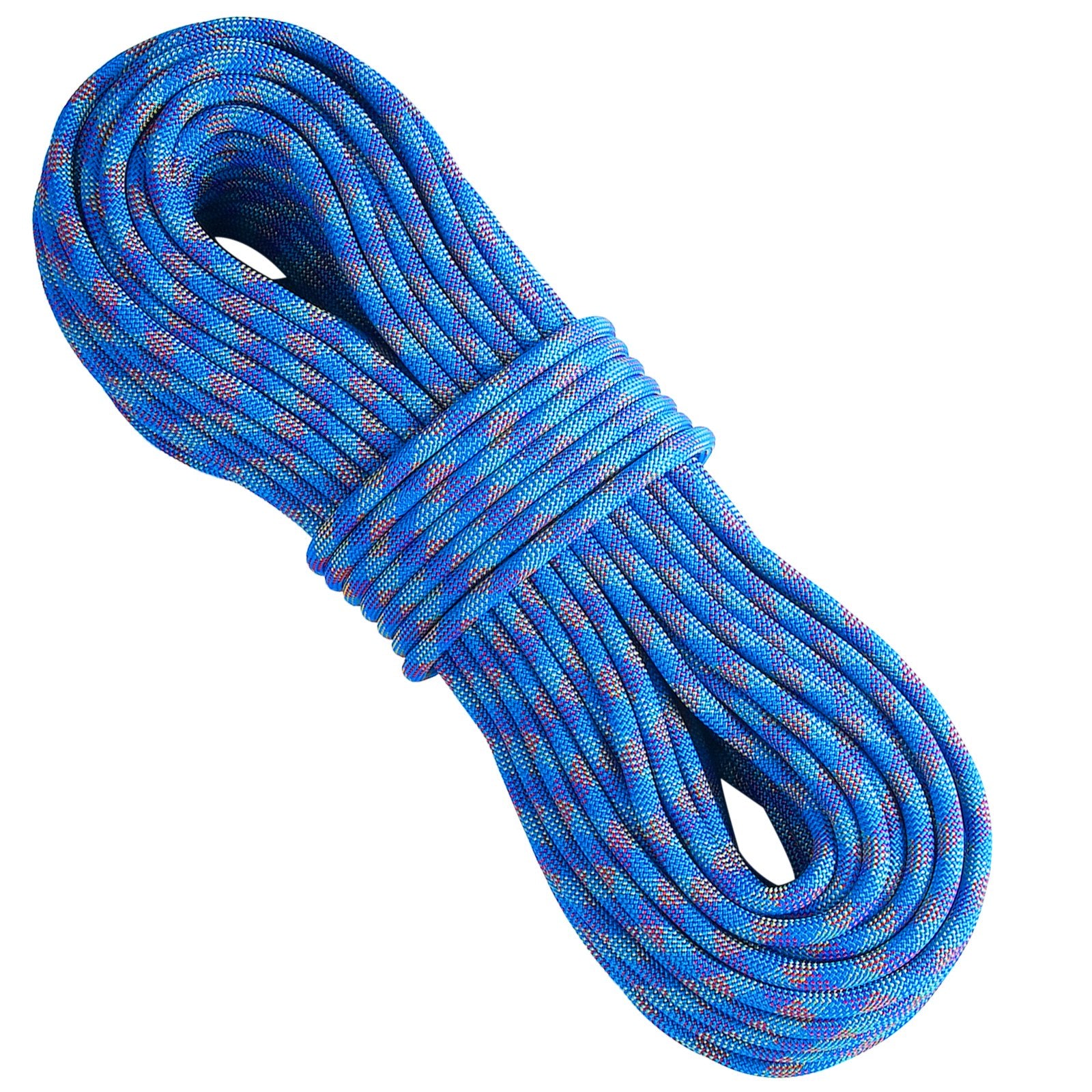 Dynamic Climbing Rope 10.2mm 60M 25KN Outdoor Rock Rope Steel Snap Hooks Blue