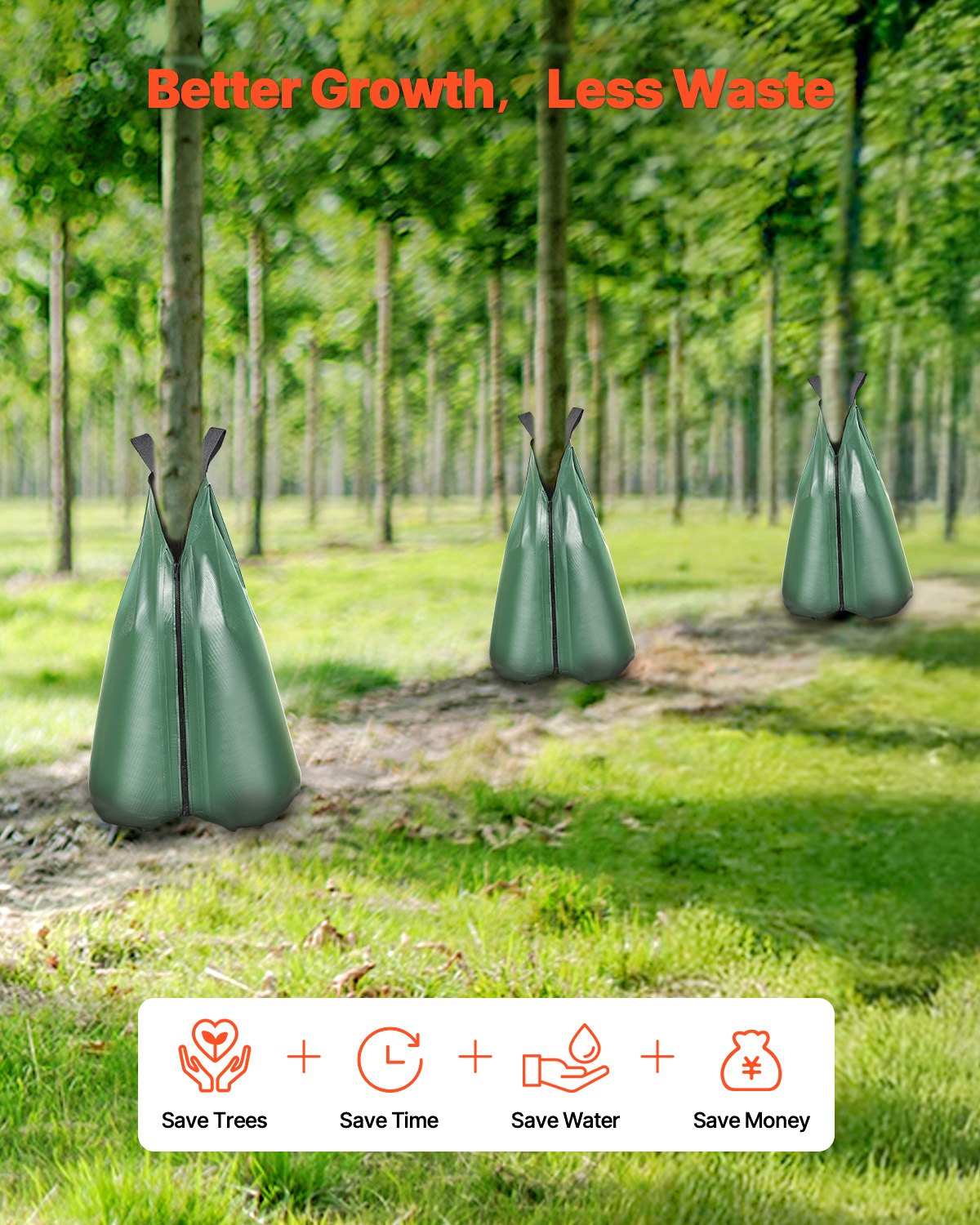 Tree Watering Bag 12 Pack 20 Gallon Slow Release Drip Irrigation Zipper System