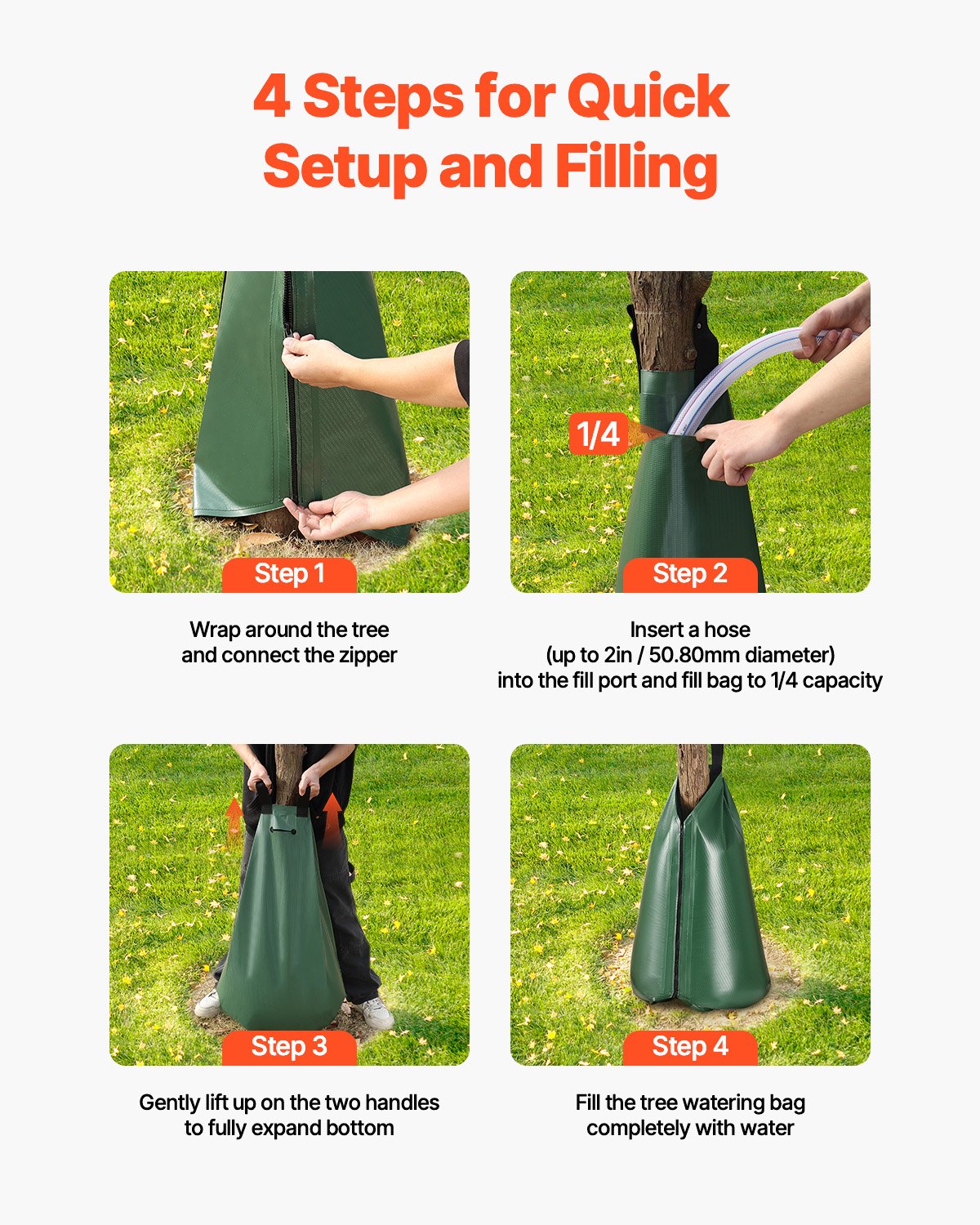 Tree Watering Bag 12 Pack 20 Gallon Slow Release Drip Irrigation Zipper System