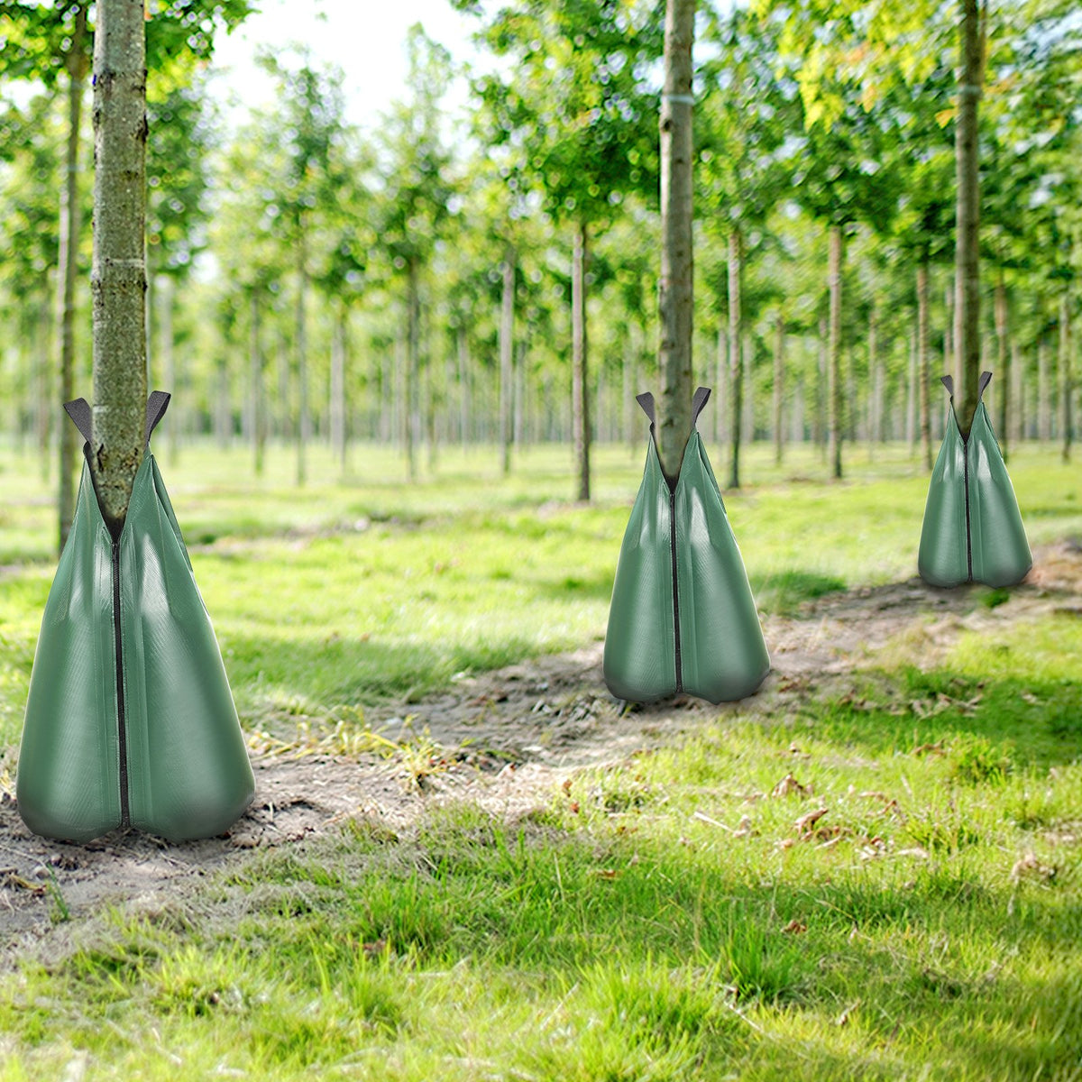 Tree Watering Bag 12 Pack 20 Gallon Slow Release Drip Irrigation Zipper System