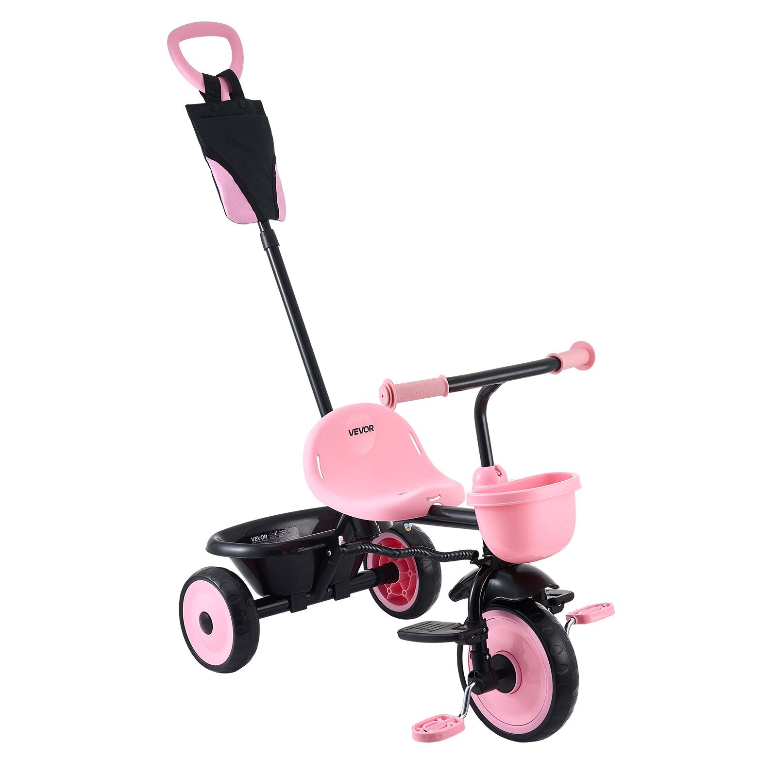 Toddler Tricycle & Stroller w/ Push Handle Adjustable Seat for Ages 18M-5Y