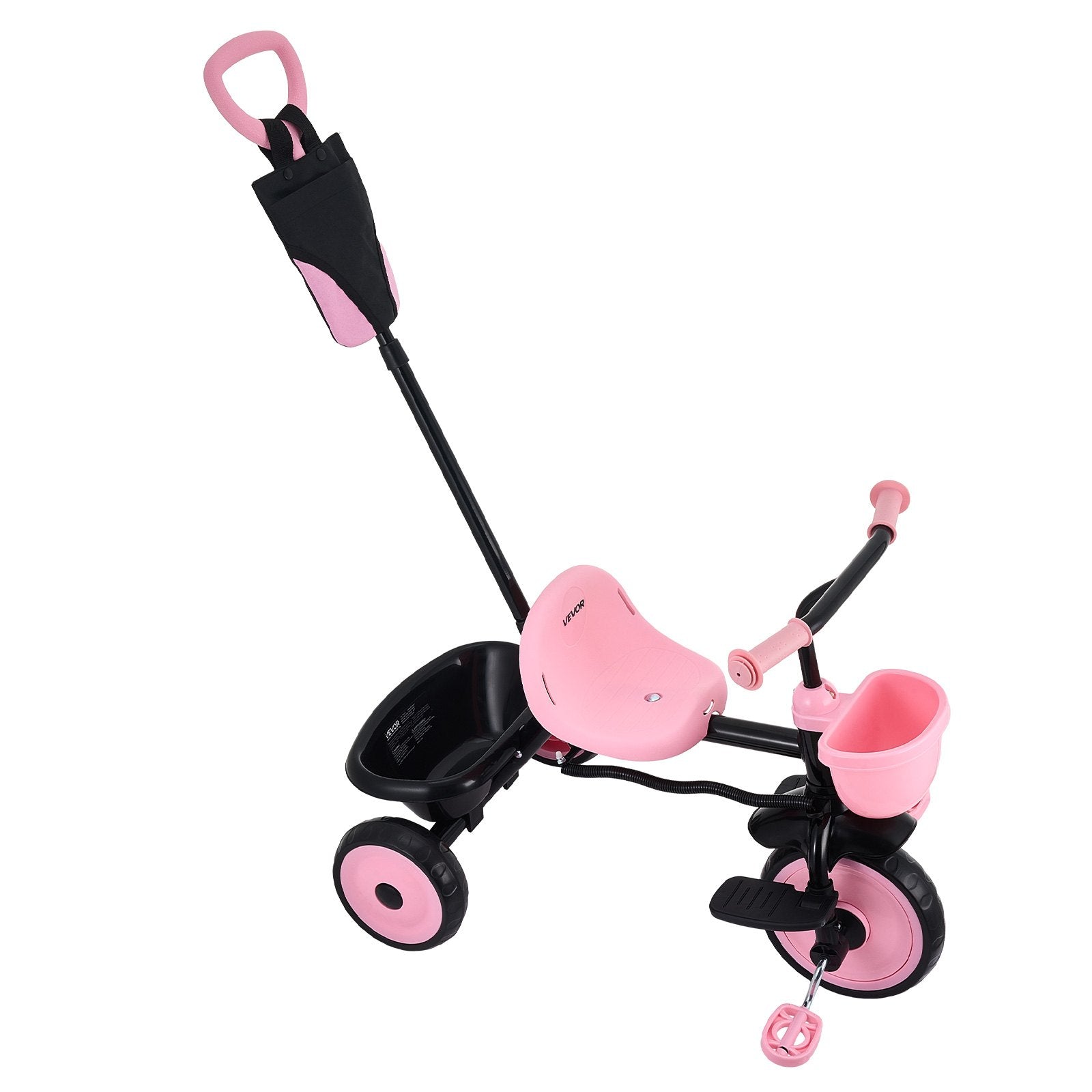 Toddler Tricycle & Stroller w/ Push Handle Adjustable Seat for Ages 18M-5Y