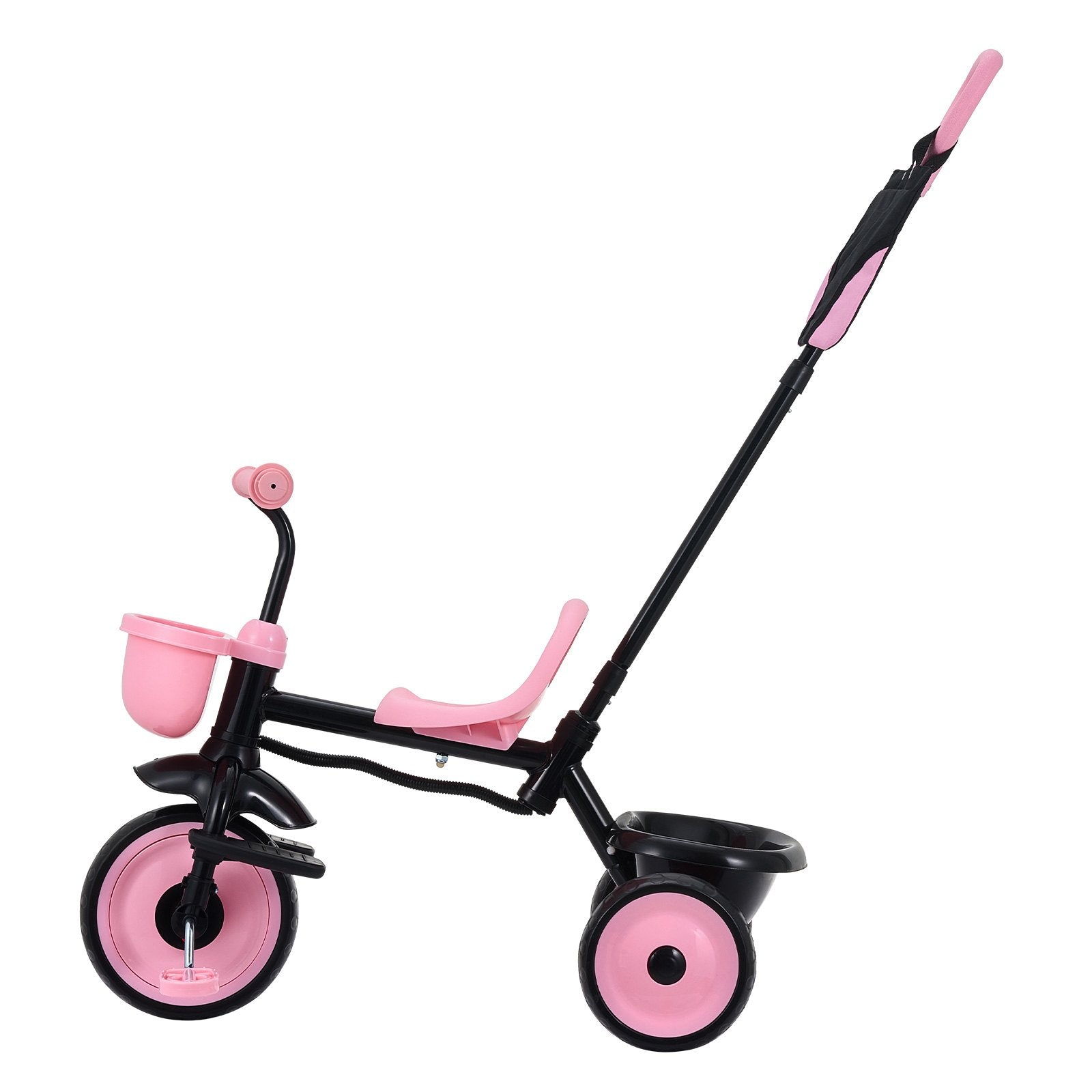 Toddler Tricycle & Stroller w/ Push Handle Adjustable Seat for Ages 18M-5Y