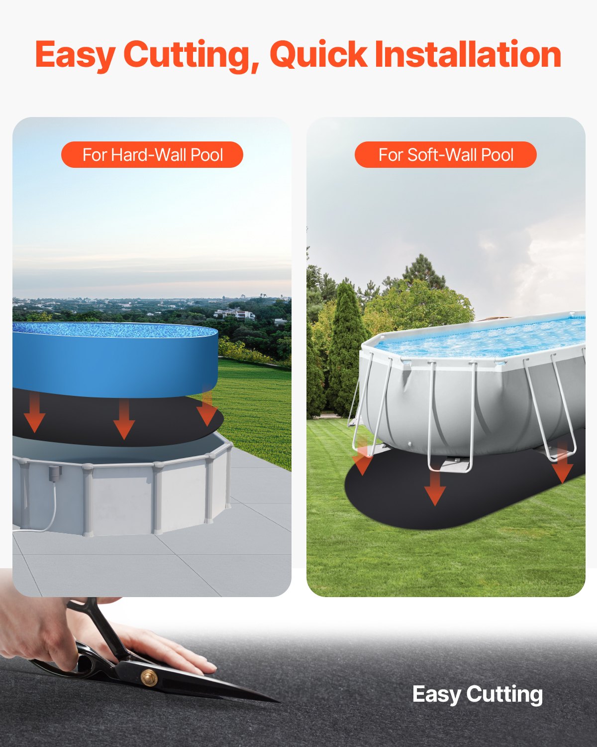 Oval Pool Liner Pad 15x30ft Extra-Thick Recycled Geotextile Underlayment Pools