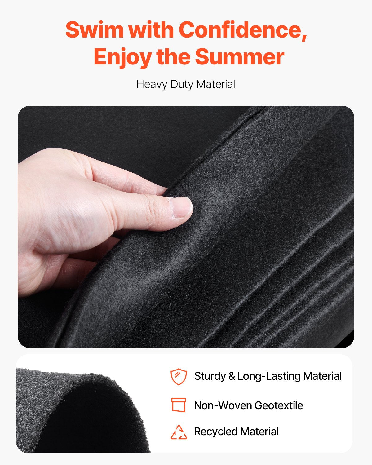 Round Pool Liner Pad 21ft Extra-Thick Recycled Geotextile Underlayment for Pools