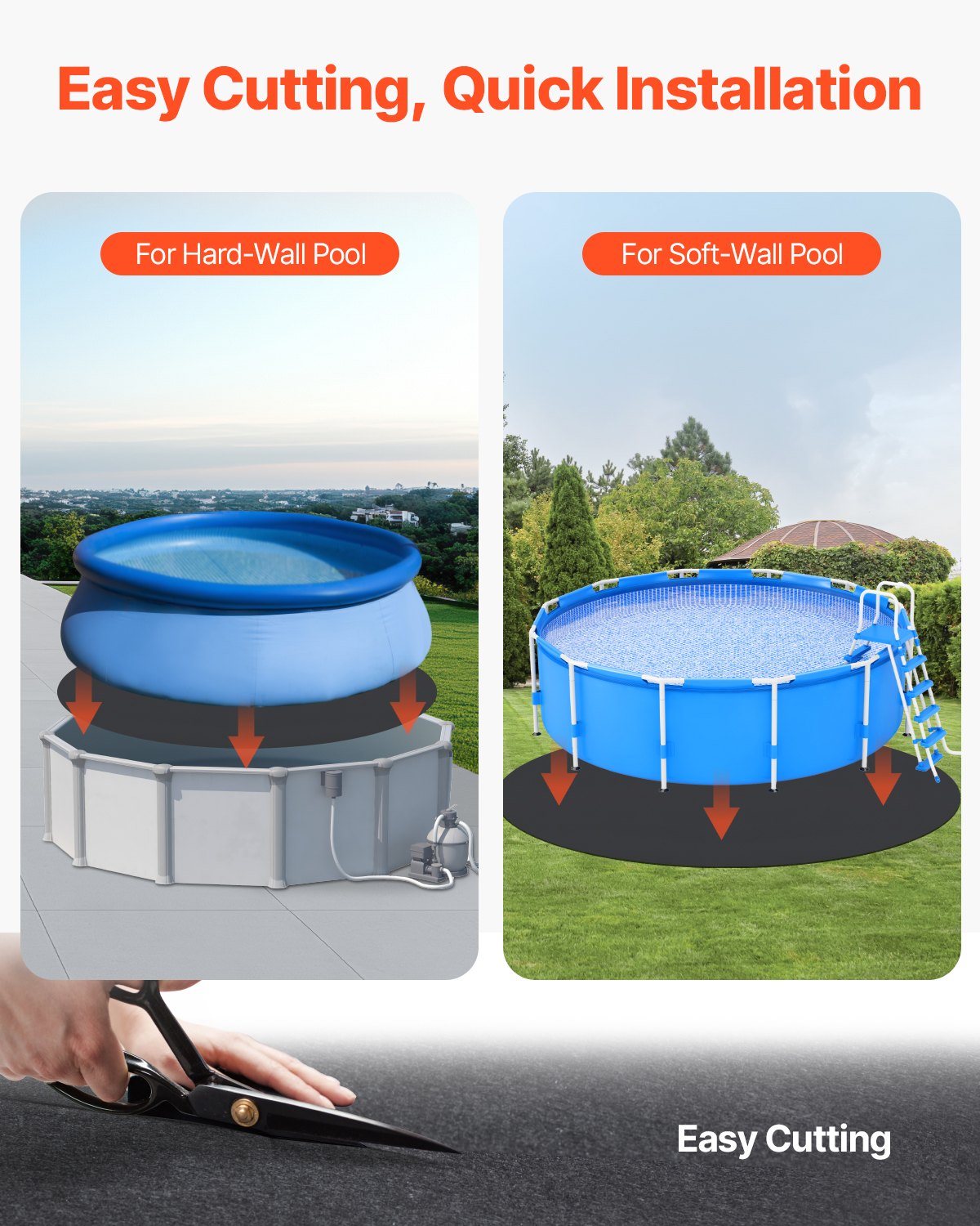 Round Pool Liner Pad 21ft Extra-Thick Recycled Geotextile Underlayment for Pools