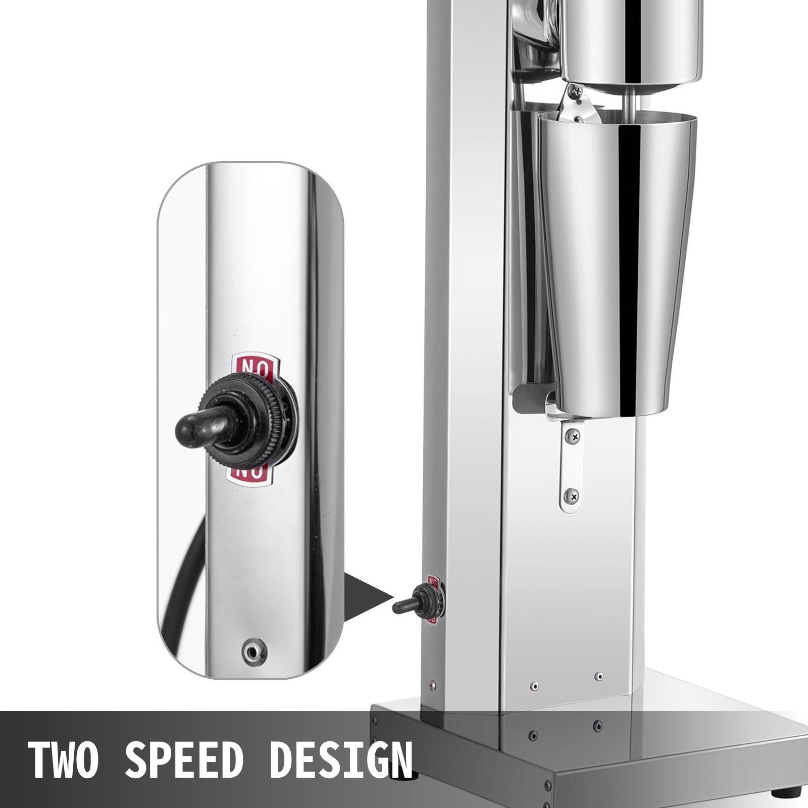 Electric Milkshake Maker 180W Stainless Steel 2 Speed Mixer