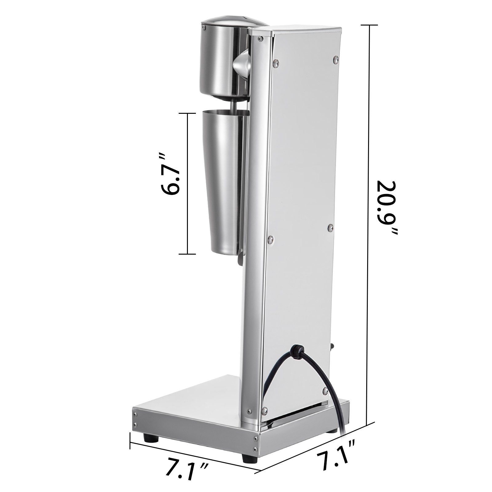 Electric Milkshake Maker 180W Stainless Steel 2 Speed Mixer