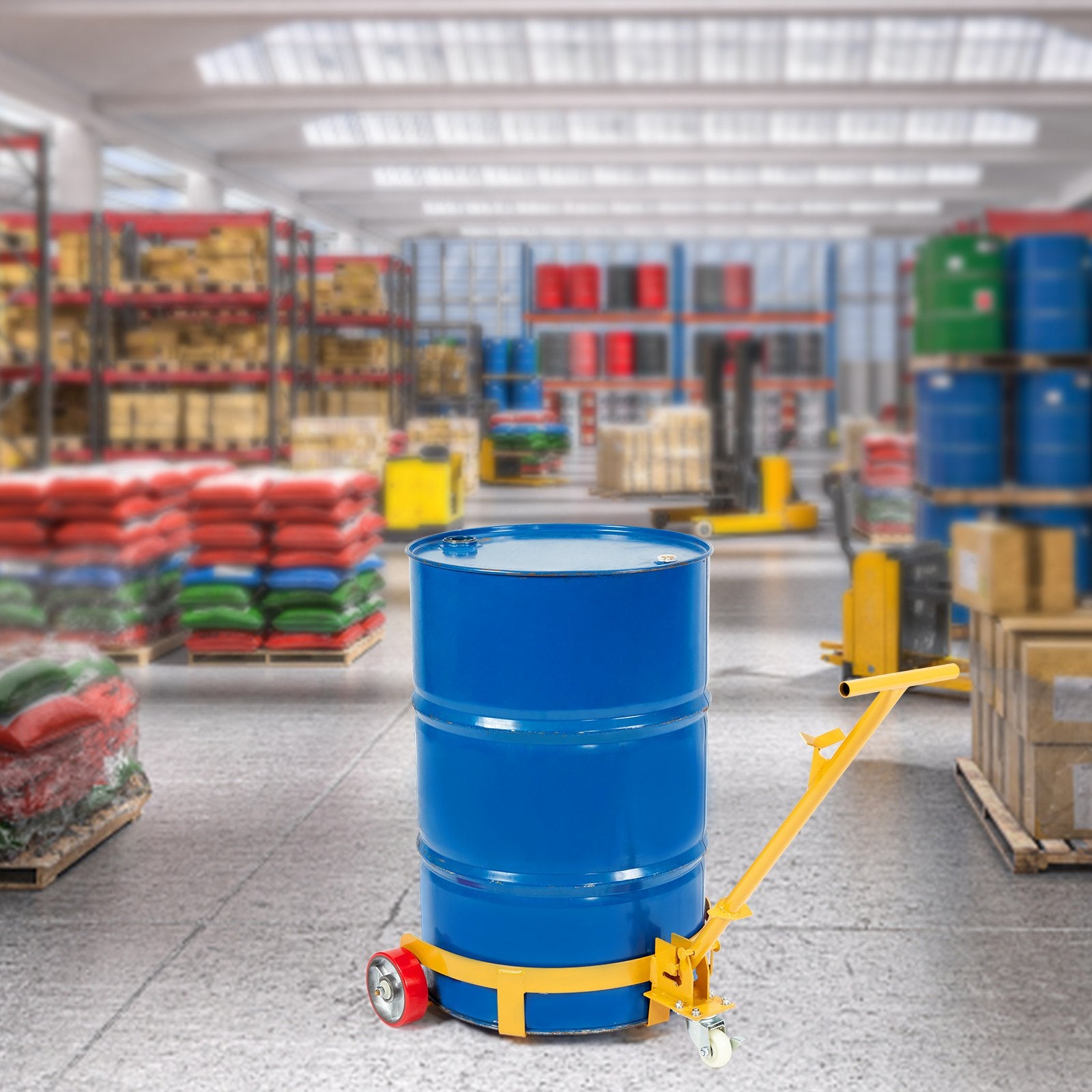 Drum Dolly 250L 544 kg Load Capacity Steel Round Caddy Heavy Duty 3 Wheels