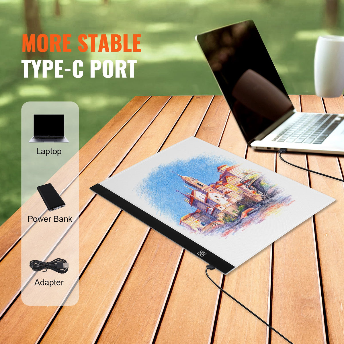 Light Board B4 LED Ultra-Thin Portable Light Pad USB Powered Art Tracing Black