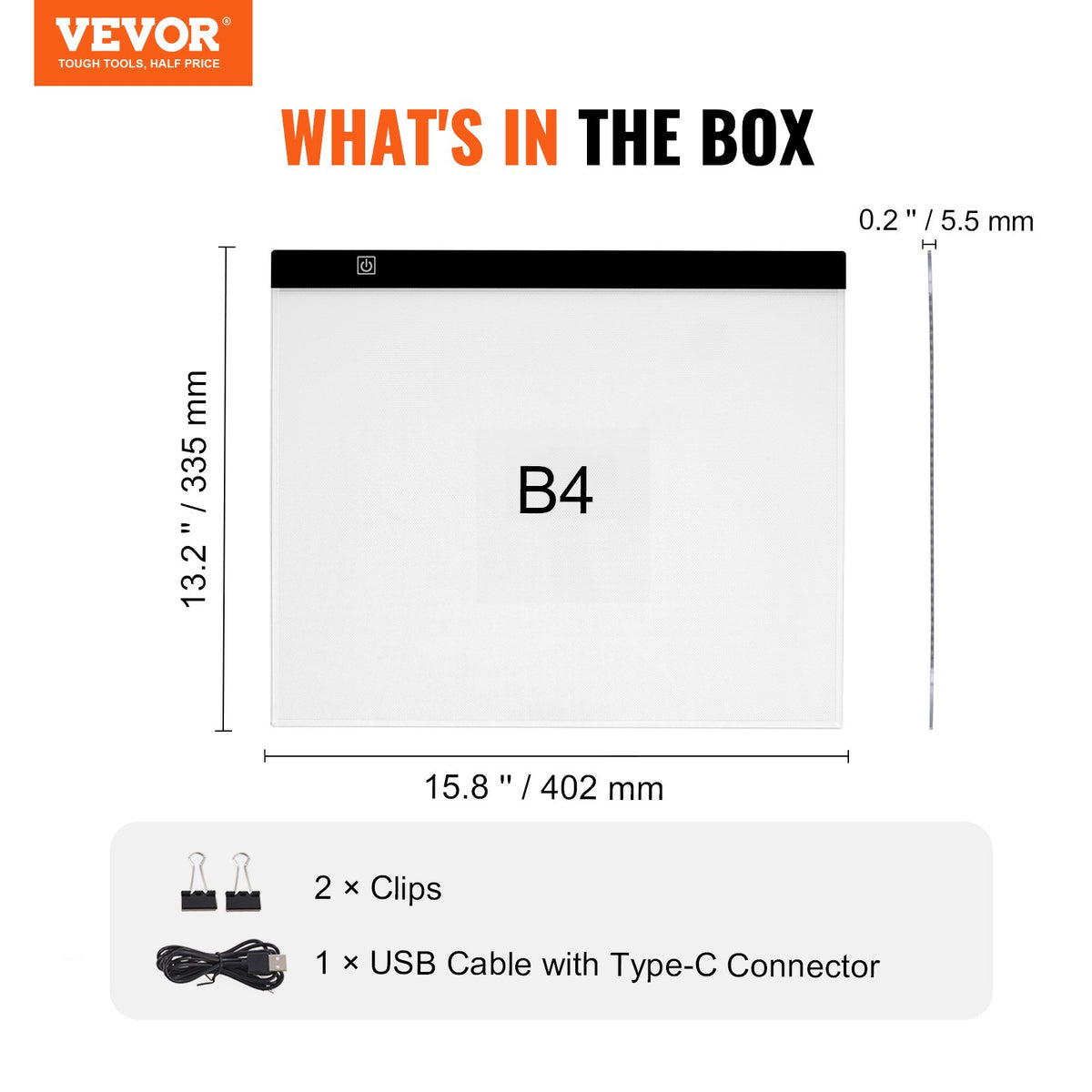 Light Board B4 LED Ultra-Thin Portable Light Pad USB Powered Art Tracing Black
