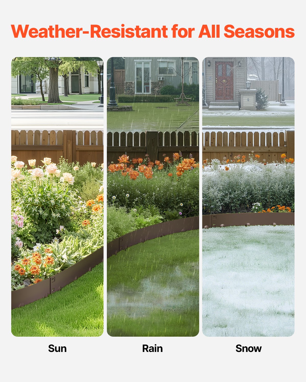 Steel Landscape Edging 5 Pack 990x181mm Rust-Resistant Bendable Heavy-Duty