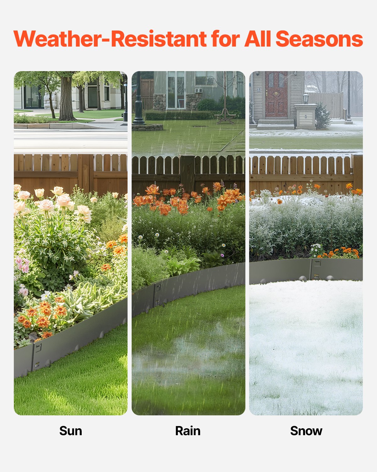 Steel Landscape Edging 5Pack 990x181mm Rust-Resistant Bendable Heavy Duty Gray