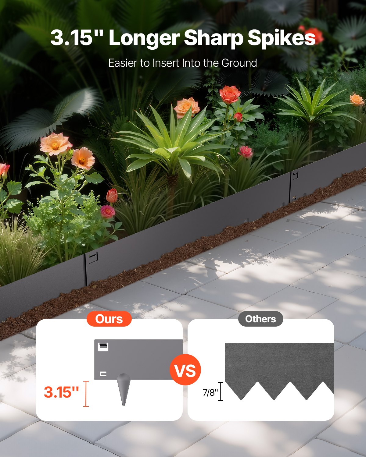 Steel Landscape Edging 5 Pack 990x207mm Rust-Resistant Bendable Heavy-Duty