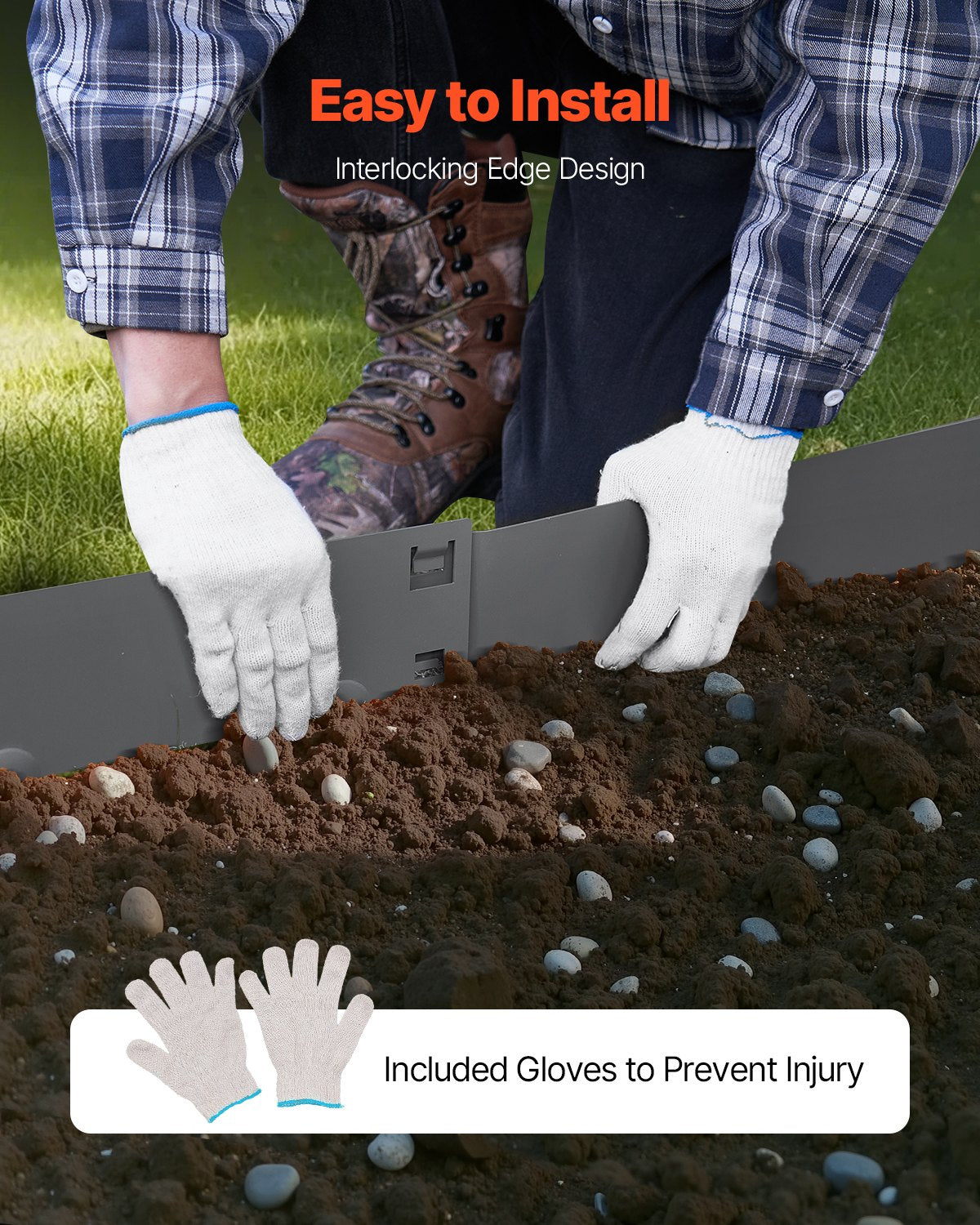 Steel Landscape Edging 5 Pack 990x207mm Rust-Resistant Bendable Heavy-Duty