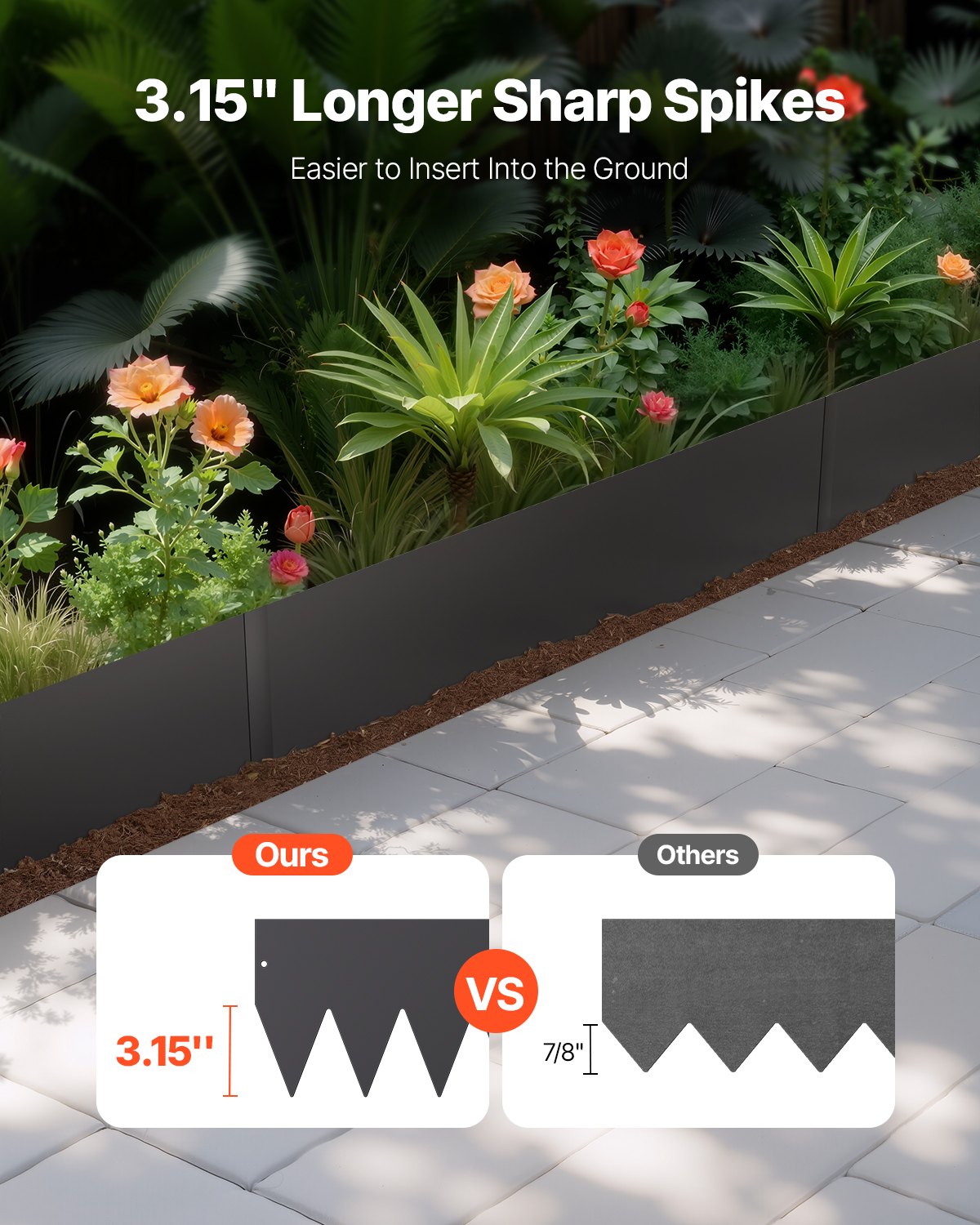 Steel Landscape Edging 6 Pack 1016x203mm Rust-Resistant Bendable Heavy-Duty