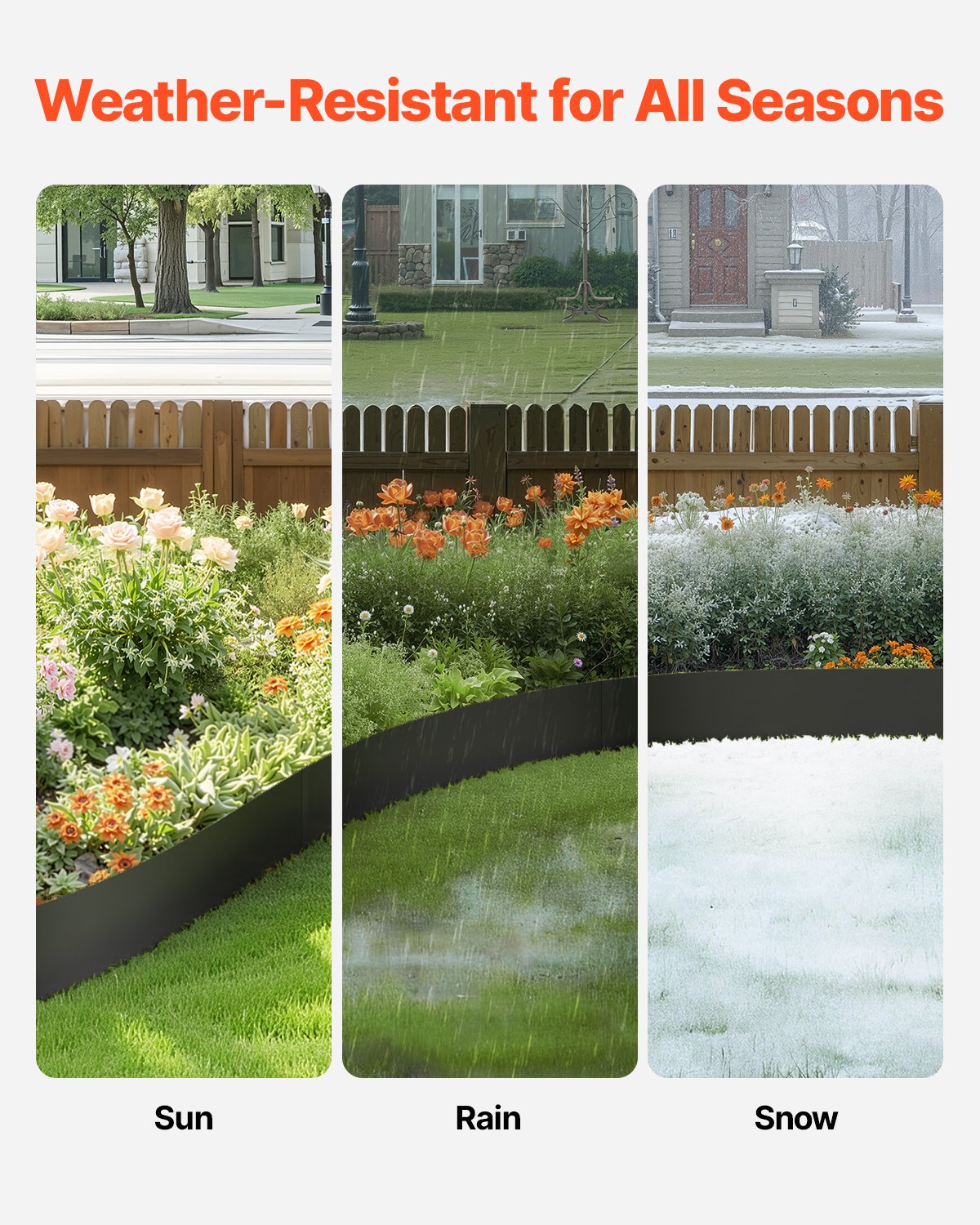 Steel Landscape Edging 6 Pack 1016x203mm Rust-Resistant Bendable Heavy-Duty