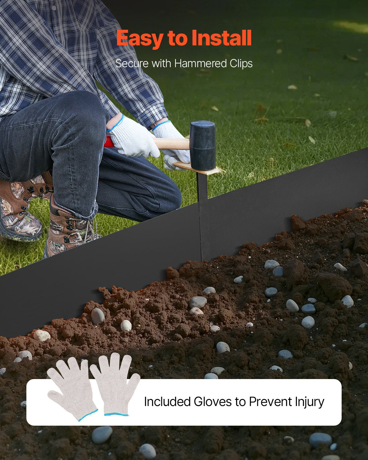 Steel Landscape Edging 6 Pack 1016x203mm Rust-Resistant Bendable Heavy-Duty
