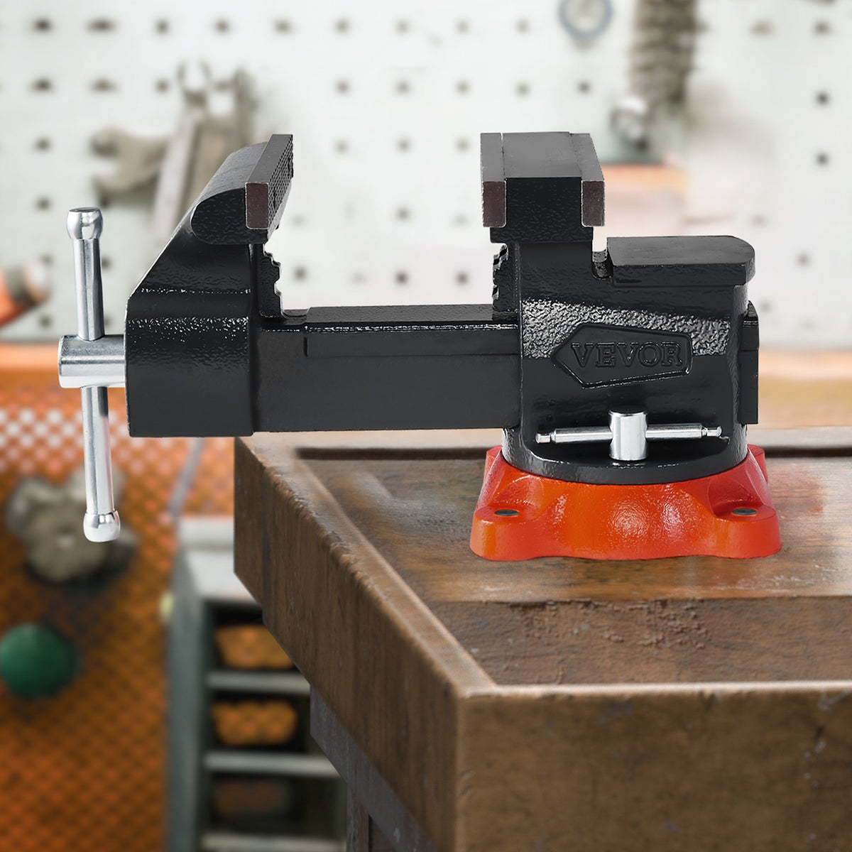 Bench Vise 140mm Jaw Width Two Way Jaws 360° Swivel Base