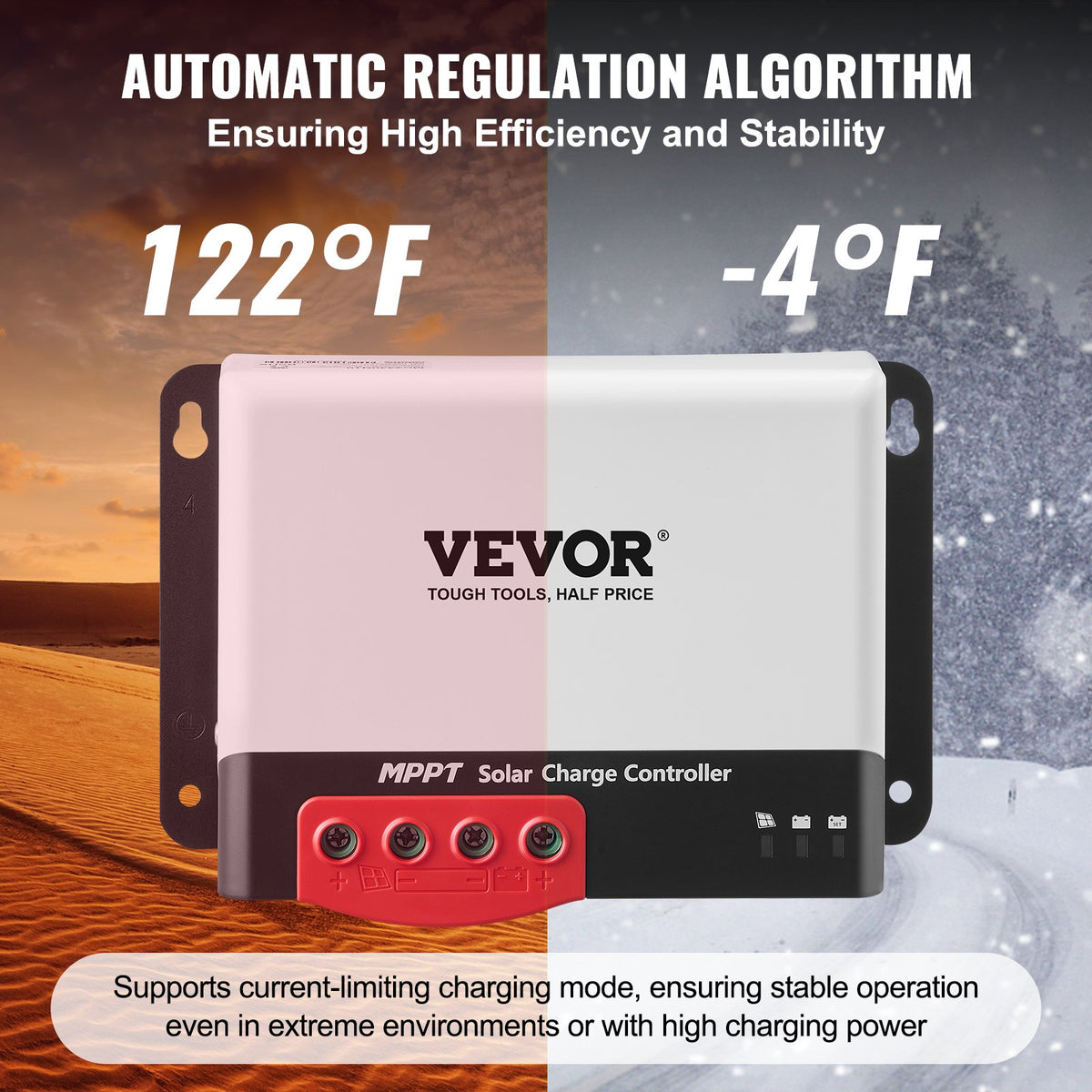 50A MPPT Solar Charge Controller Auto DC Input Regulator Charger with Bluetooth