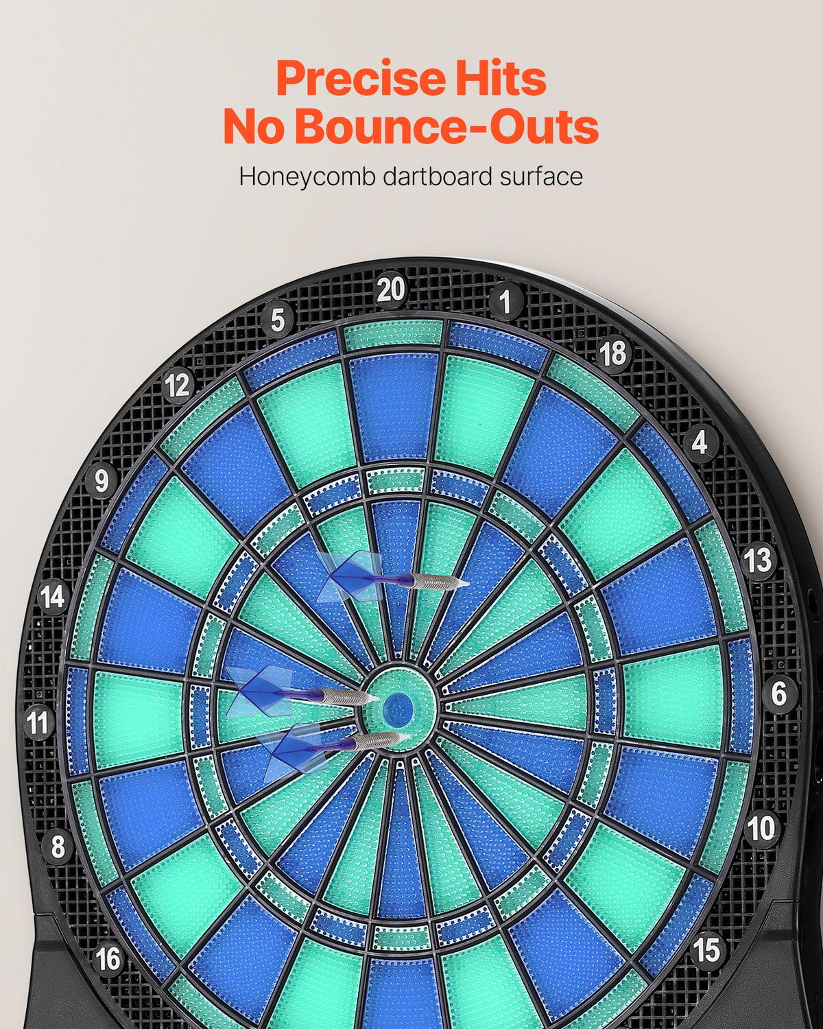 Electronic Dart Board LED Target with 48 Games, 500+ Variations, 6 Darts & LCD